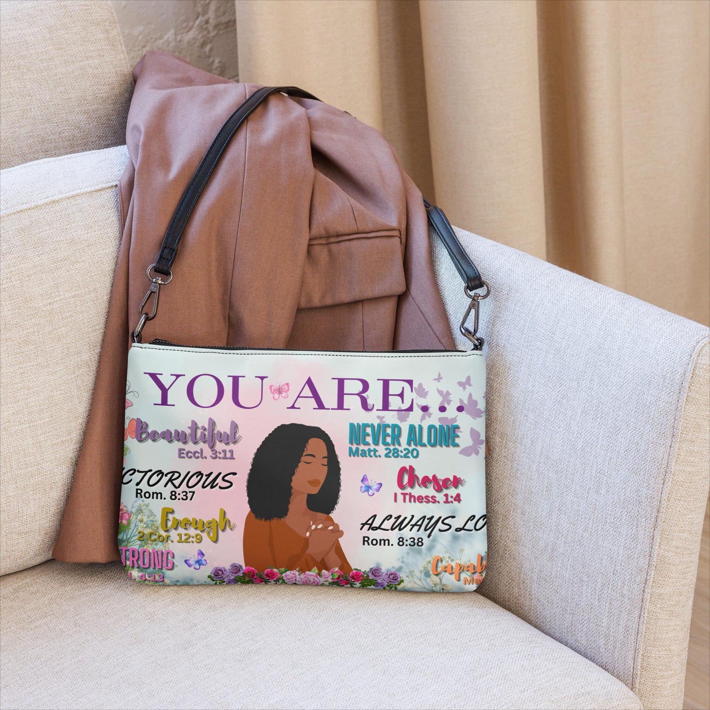 Motivational Sayings Crossbody Bag