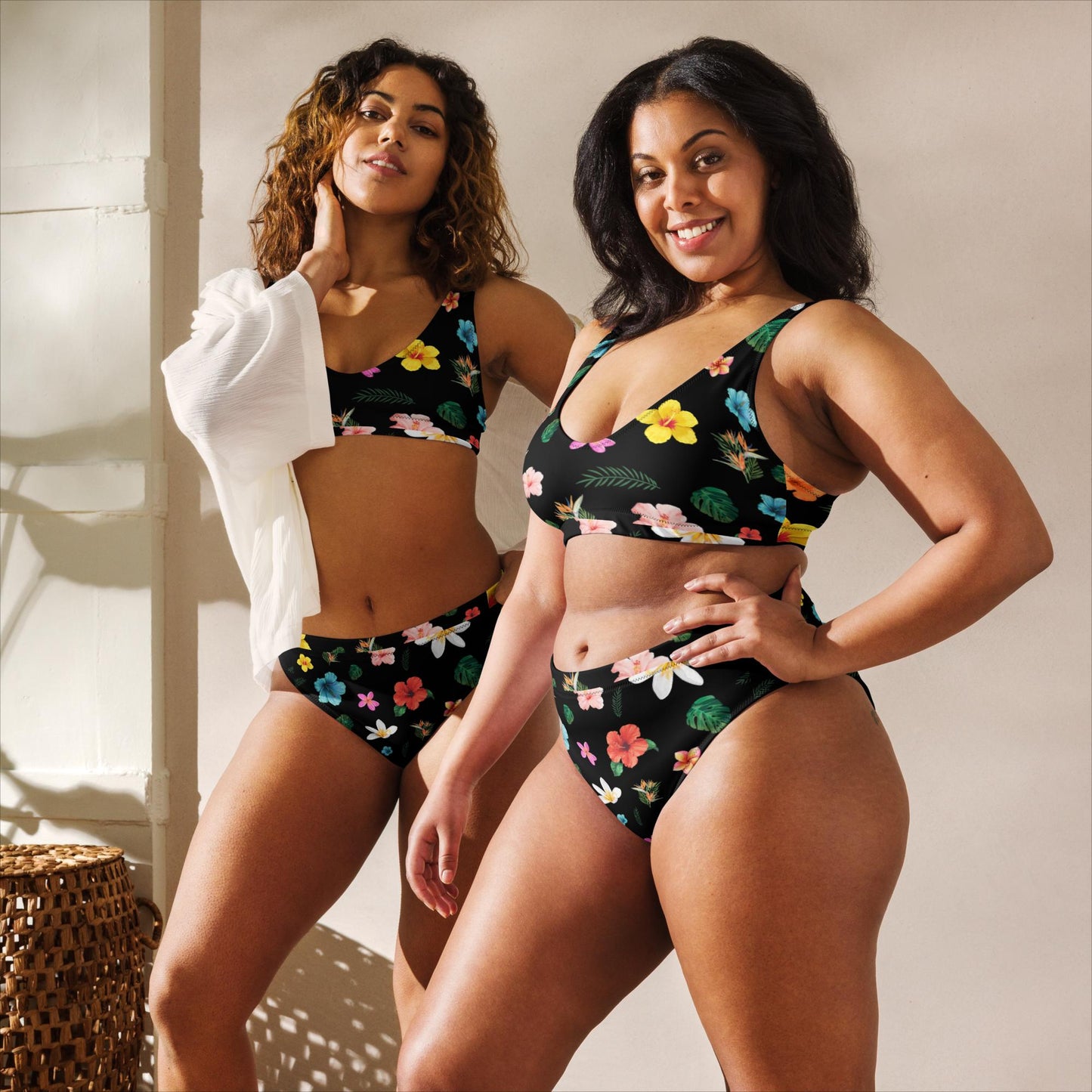 JCR® Floral High-Waisted Bikini