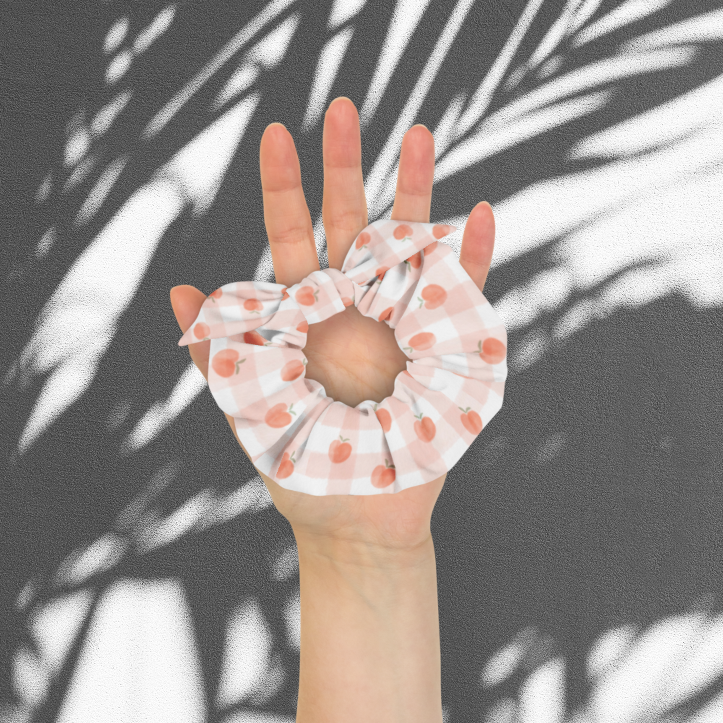 Peach Picnic Pattern Print Scrunchie