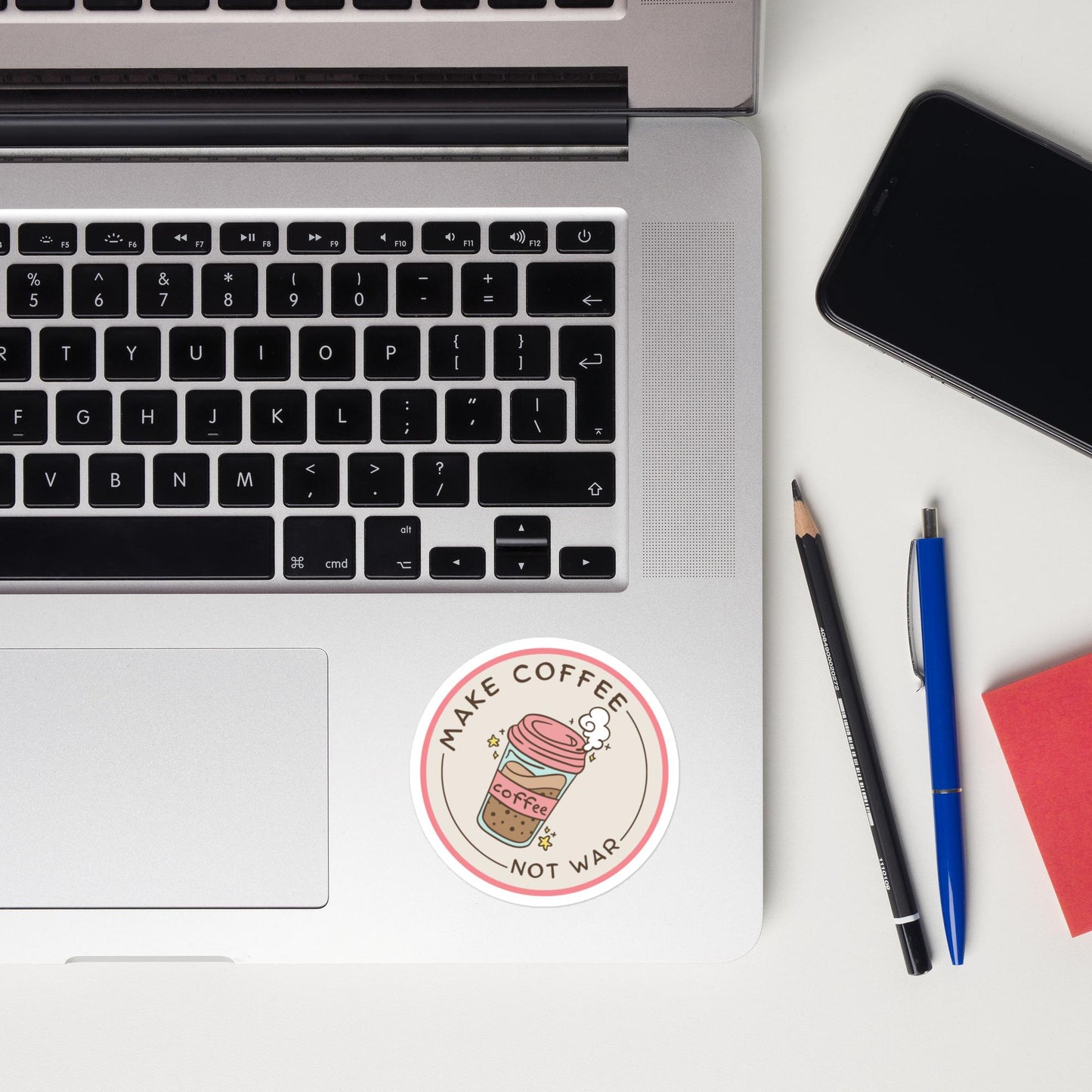Make Coffee Not War Bubble-free stickers