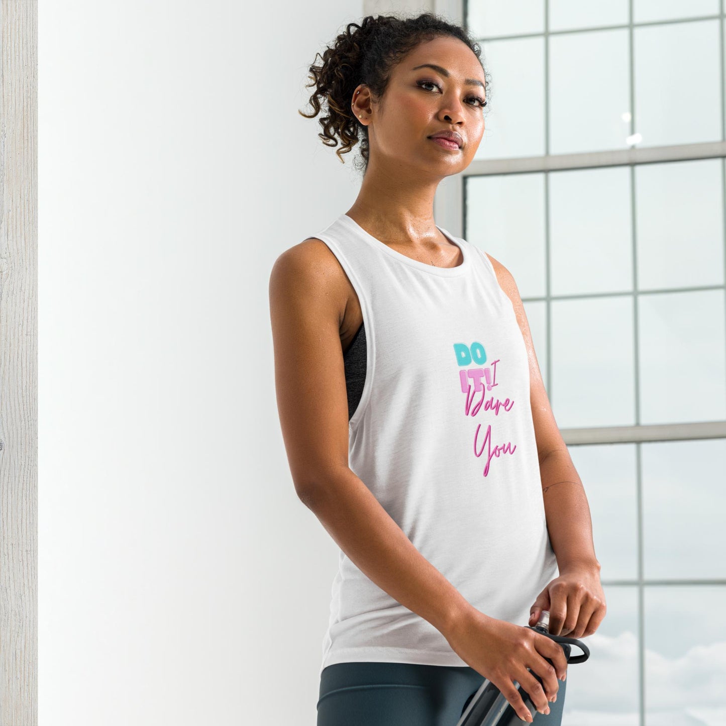 DO IT! I DARE YOU Graphic Print Muscle Tank