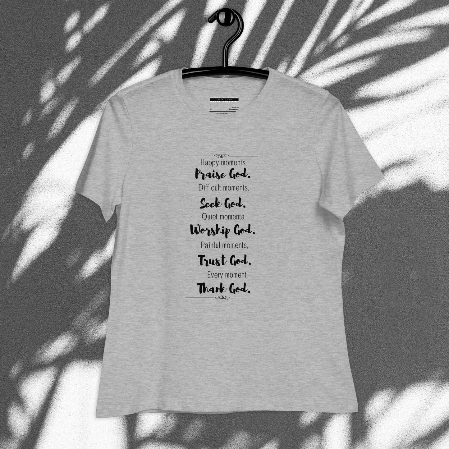 Religious Graphic Print Relaxed T-Shirt For Spring & Summer