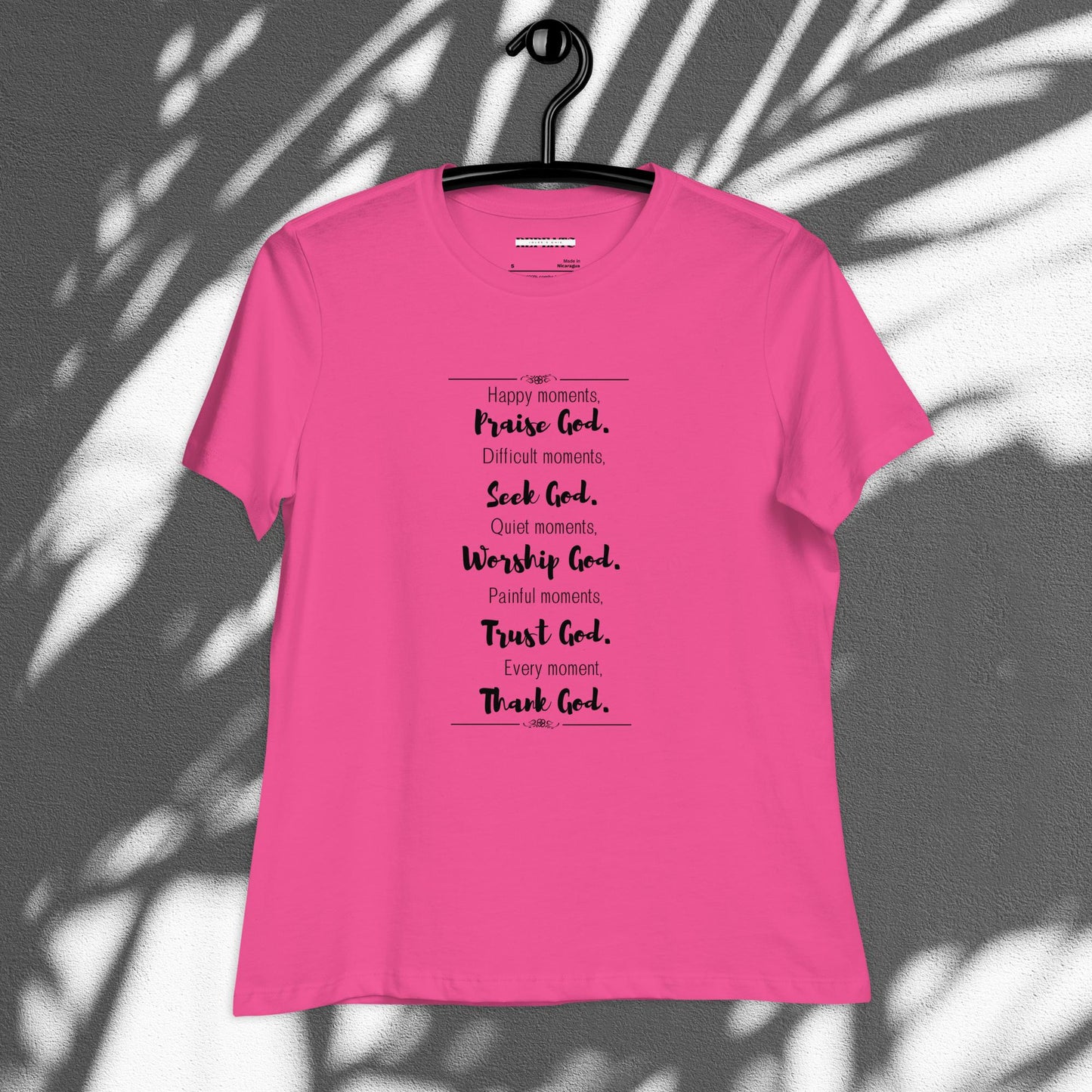 Religious Graphic Print Relaxed T-Shirt For Spring & Summer