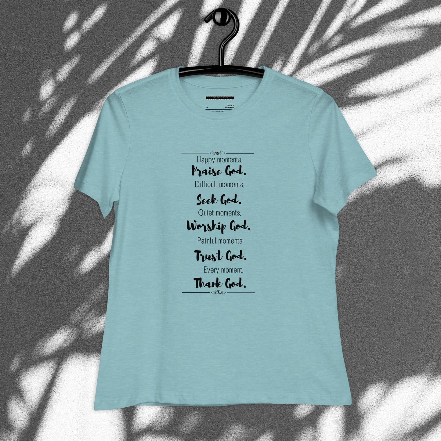 Religious Graphic Print Relaxed T-Shirt For Spring & Summer