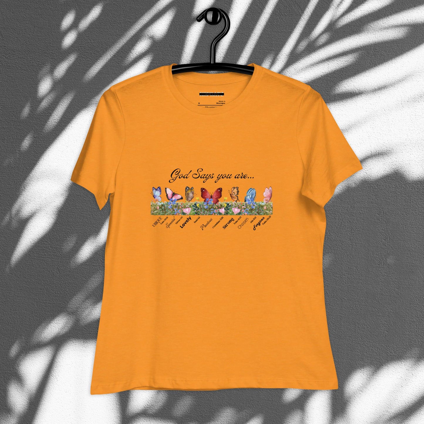 Butterfly & Flower Print Relaxed T-Shirt For Spring & Summer