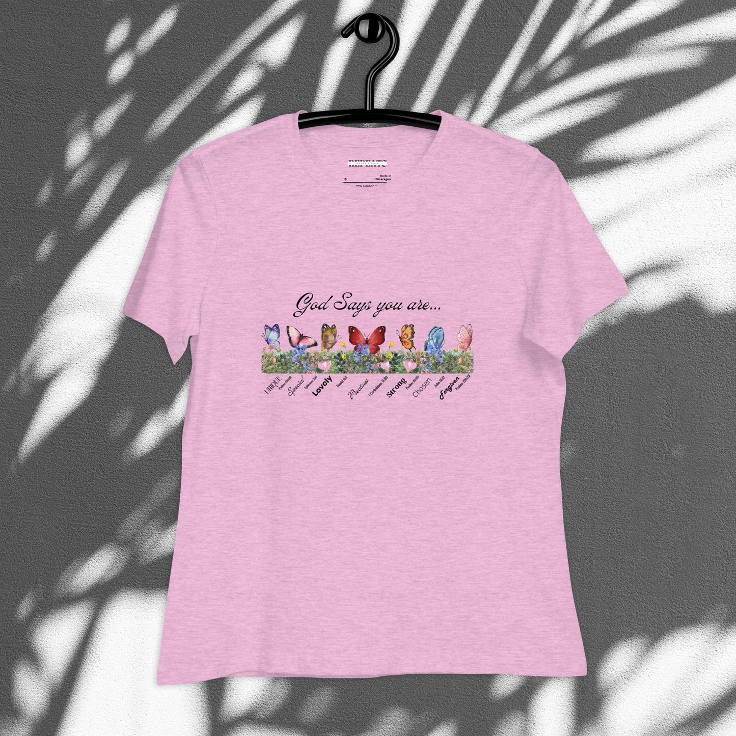 Butterfly & Flower Print Relaxed T-Shirt For Spring & Summer