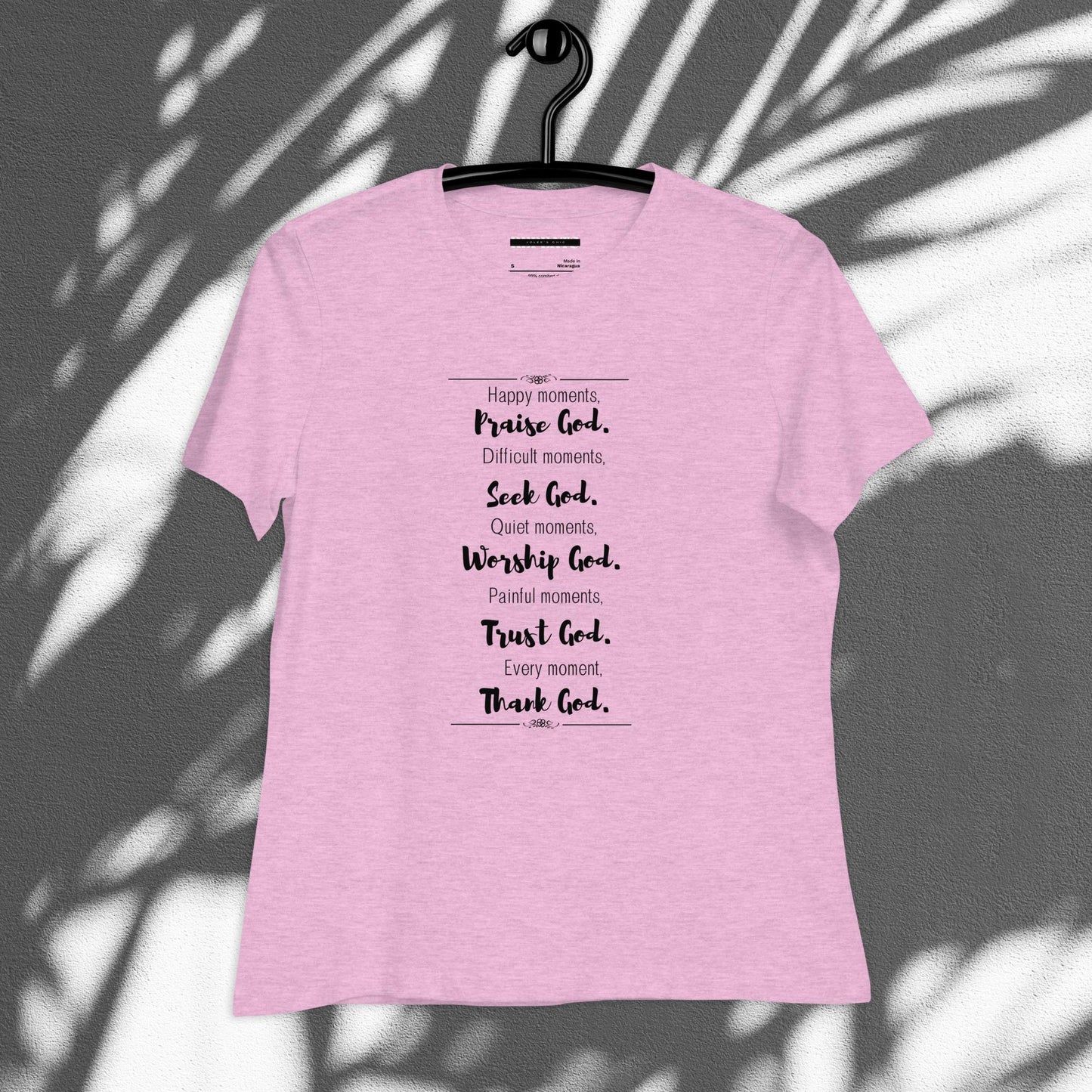 Religious Graphic Print Relaxed T-Shirt For Spring & Summer
