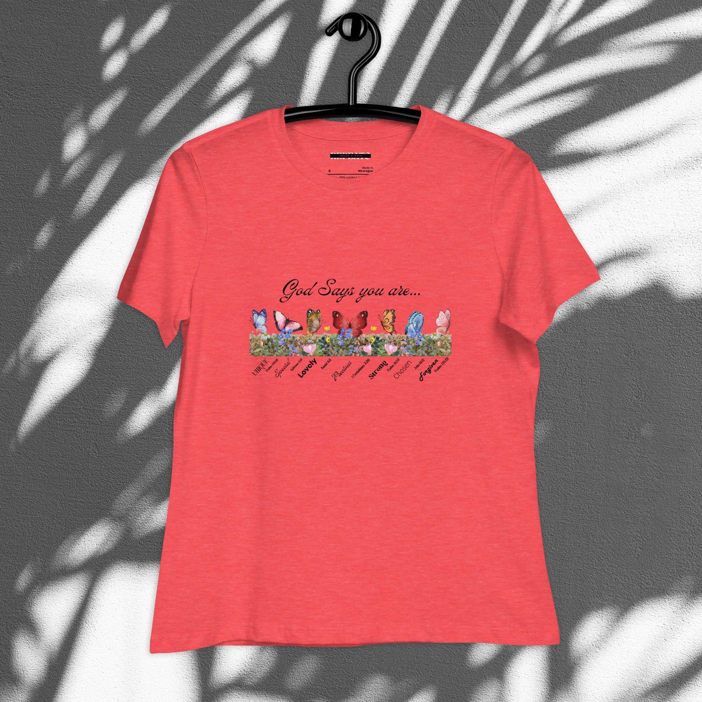 Butterfly & Flower Print Relaxed T-Shirt For Spring & Summer