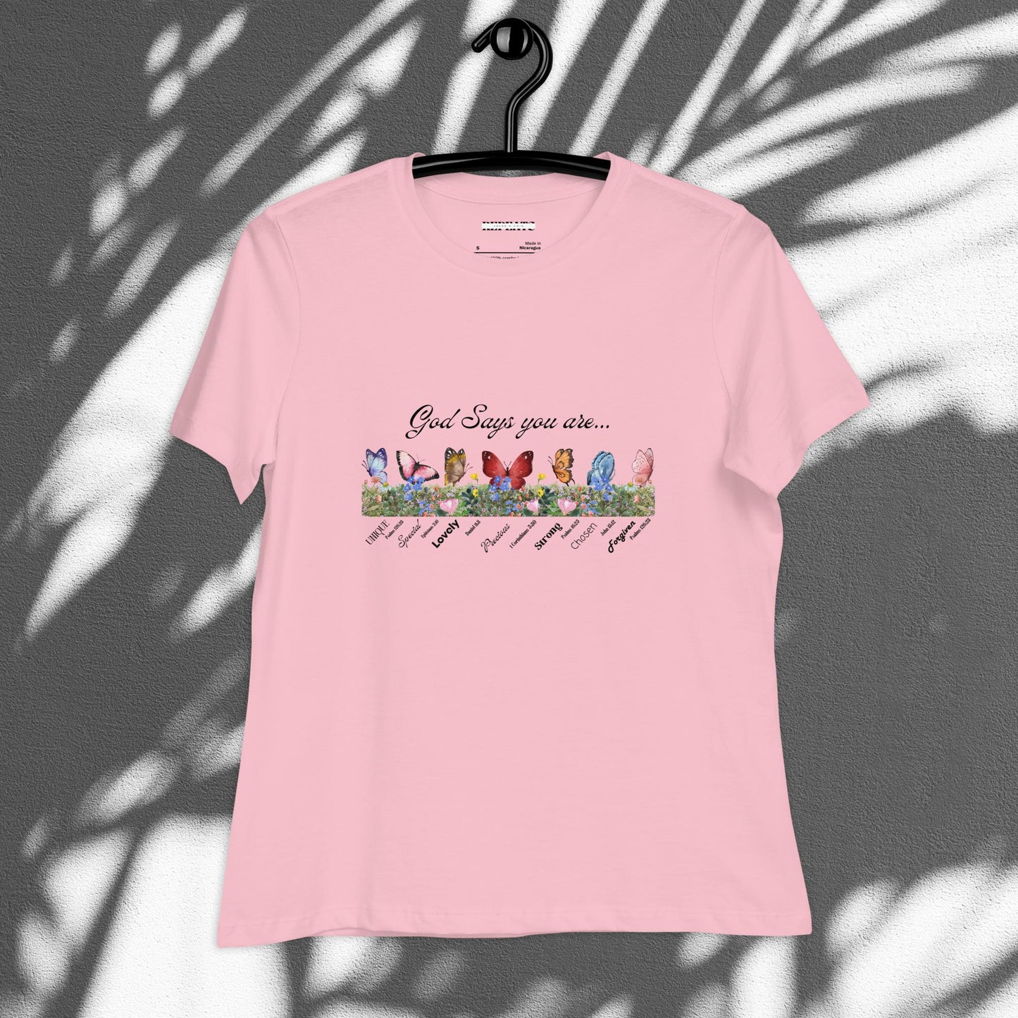 Butterfly & Flower Print Relaxed T-Shirt For Spring & Summer