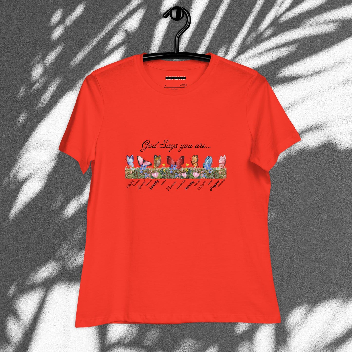 Butterfly & Flower Print Relaxed T-Shirt For Spring & Summer