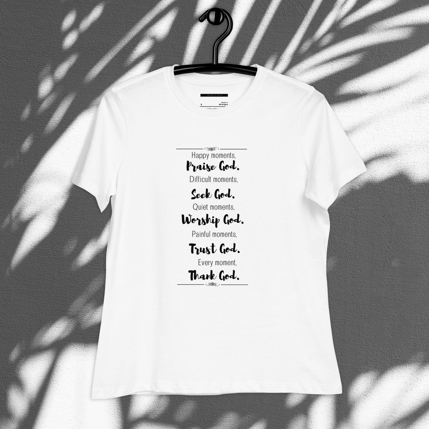 Religious Graphic Print Relaxed T-Shirt For Spring & Summer