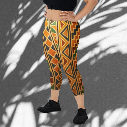 JCR® African Print Capri Leggings