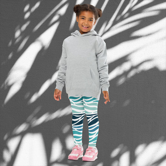 Ocean Wave Print Kid's Leggings