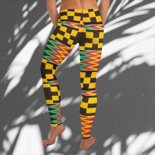 JCR® African Kente Cloth Pattern Print Leggings