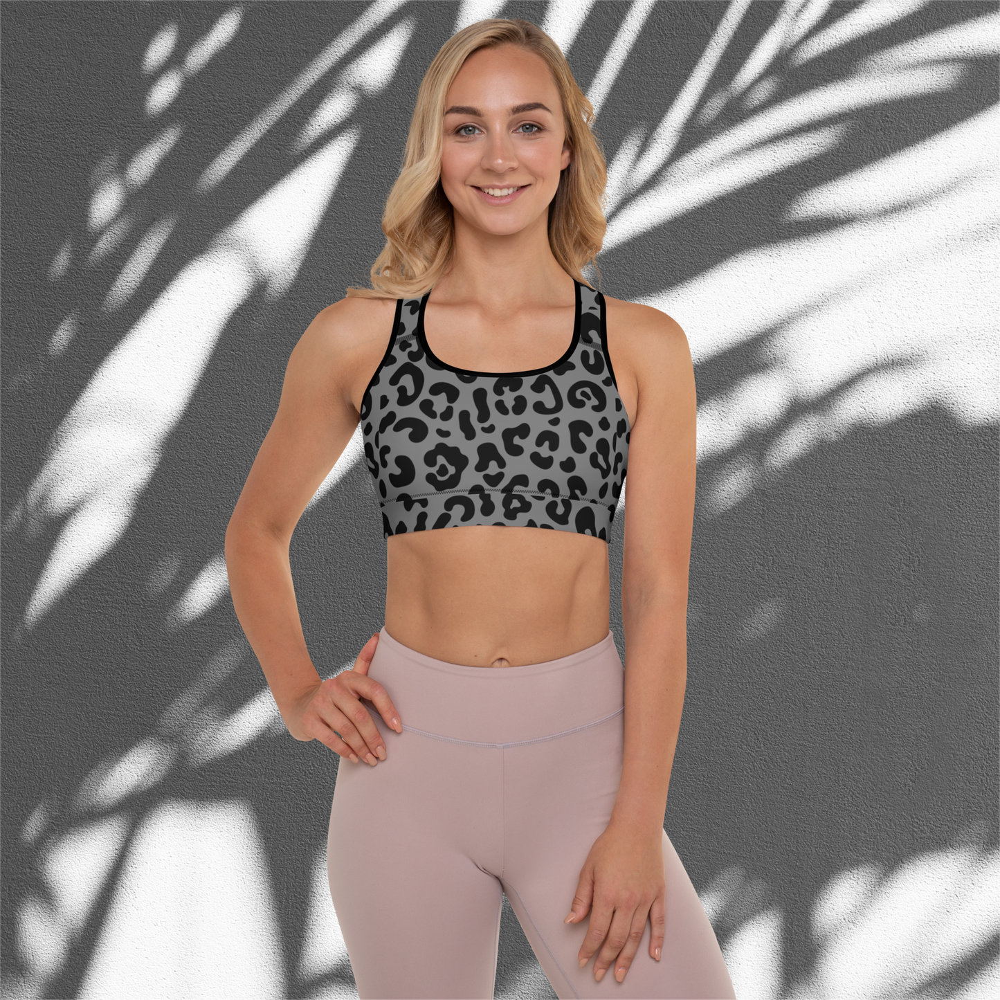JCR® Leopard Print Padded Sports Bra