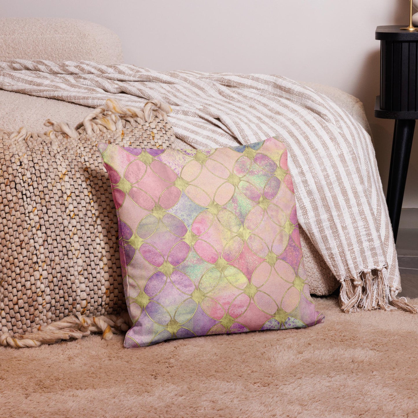 JCR® Gold Tri-Color Floral Premium Pillow