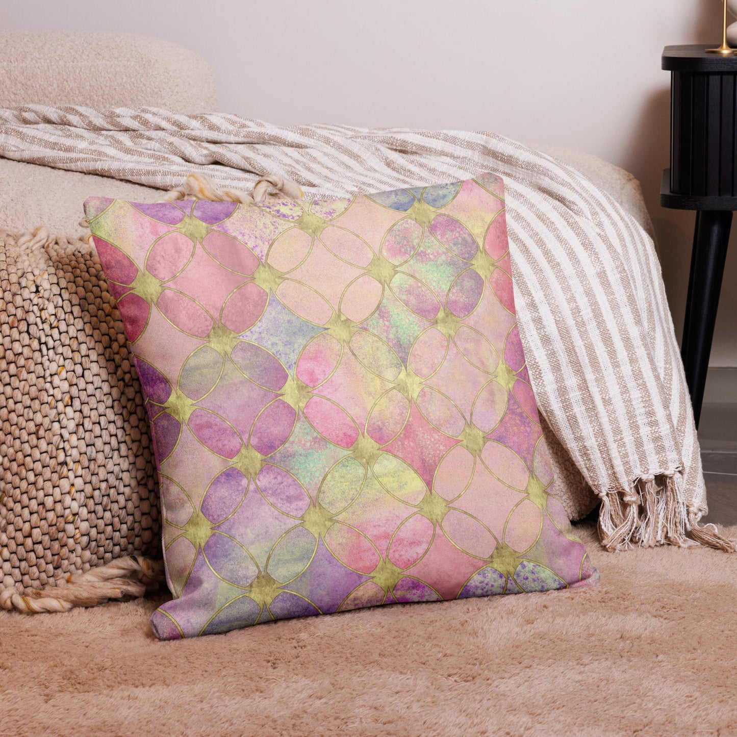 JCR® Gold Tri-Color Floral Premium Pillow