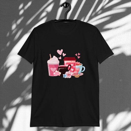 Coffee Hearts T-Shirt, Casual Summer Shirt