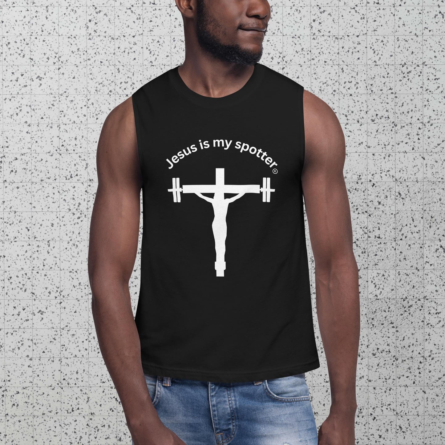 Jesus is my spotter Muscle Shirt