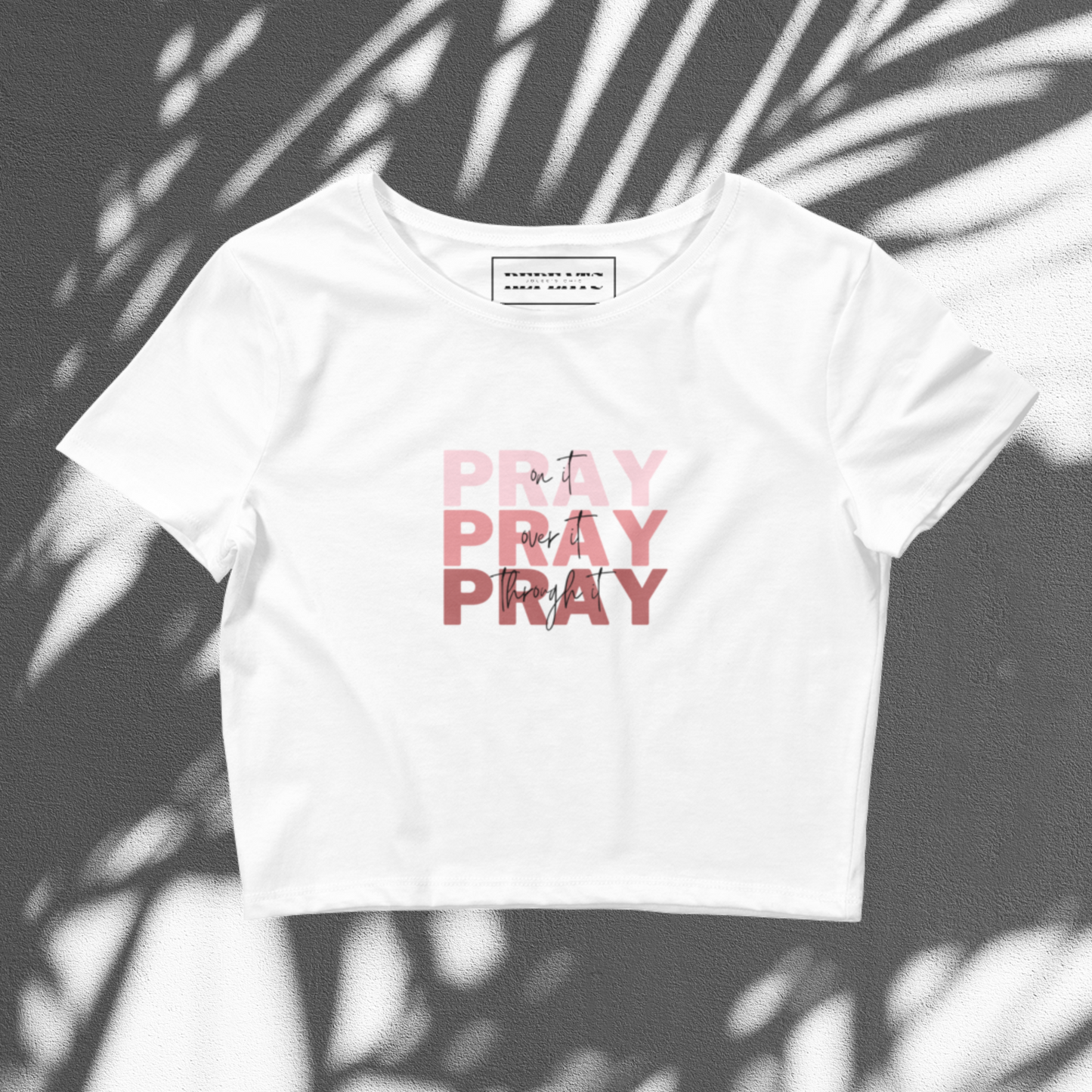 Graphic Print Crop Tee - PRAY