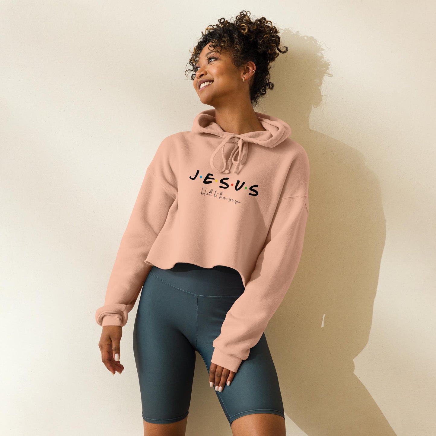 Graphic Crop Hoodie - JESUS He'll be there for you