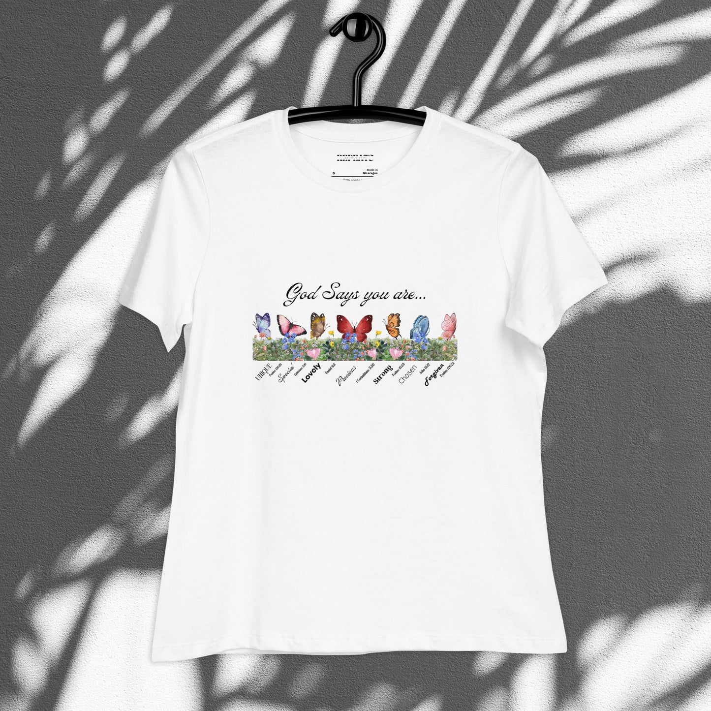 Butterfly & Flower Print Relaxed T-Shirt For Spring & Summer